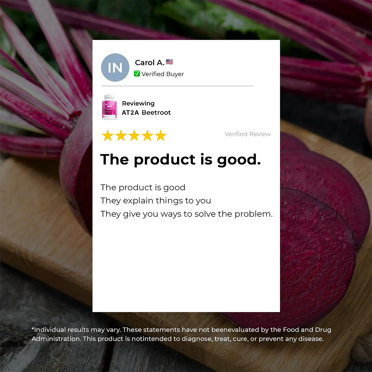AT2A customer review from Carol A.